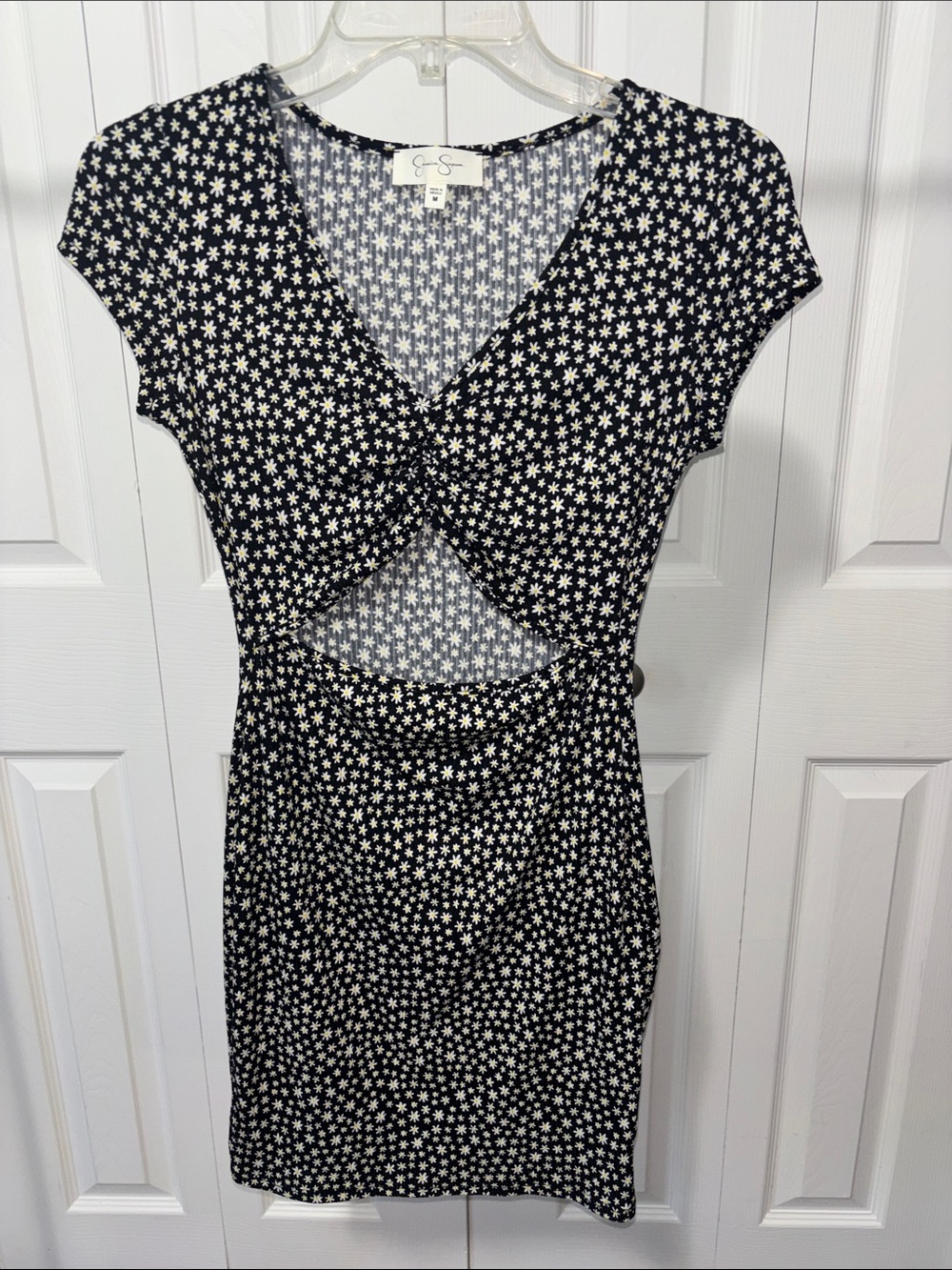 Black Floral Cutout Dress